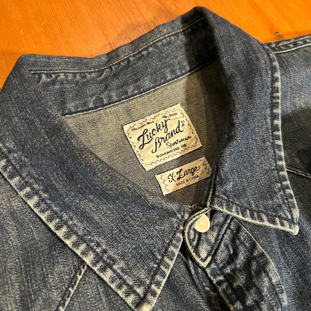 Lucky Brand - Blue Denim Western Shirt size X-Large